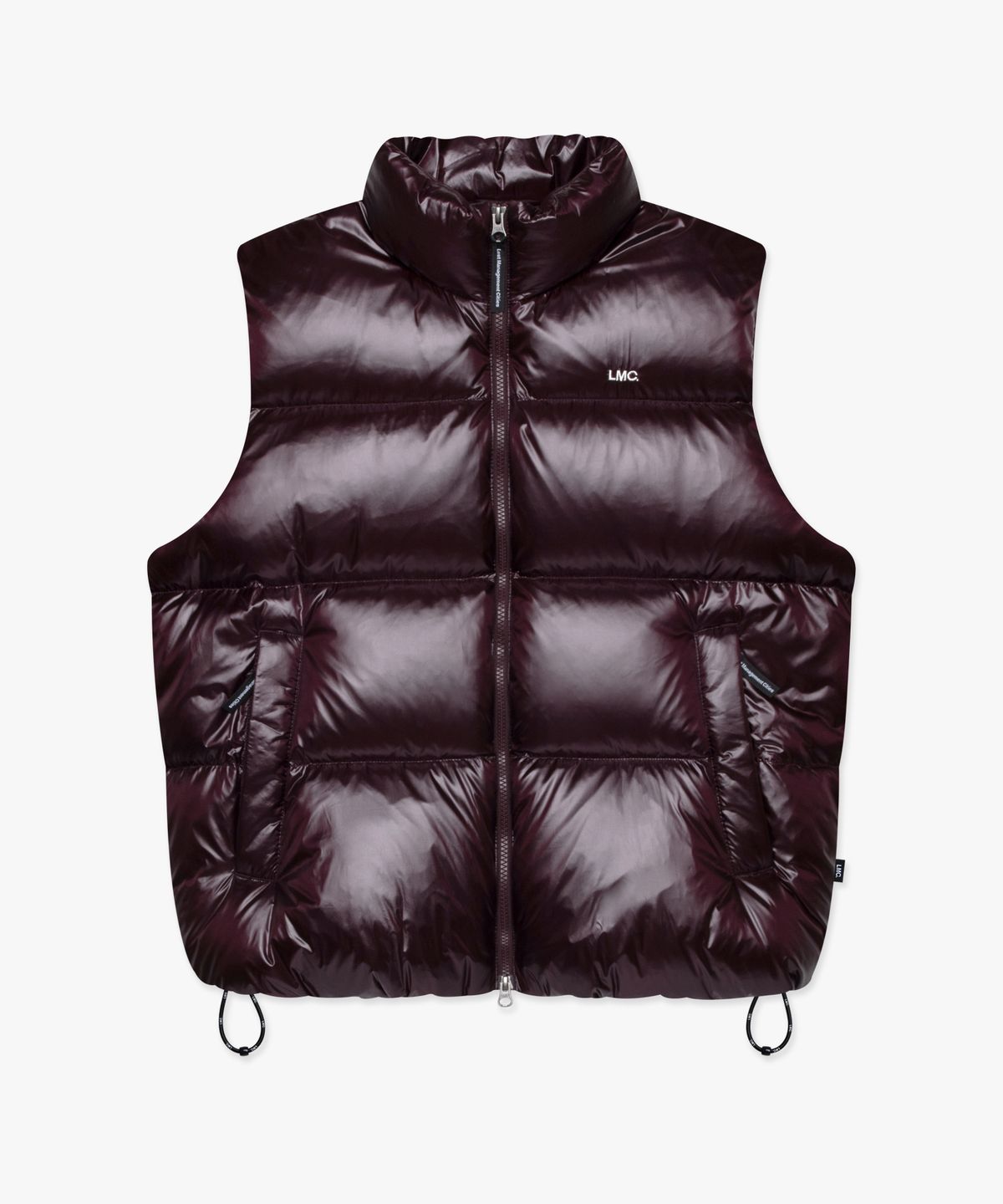 엘엠씨(LMC) OG GLOSSY PUFFER DUCK DOWN VEST burgundy