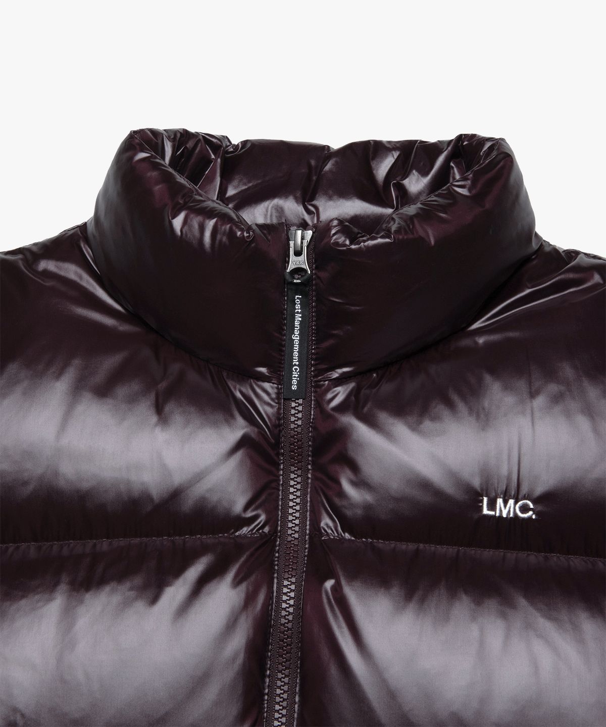 엘엠씨(LMC) OG GLOSSY PUFFER DUCK DOWN VEST burgundy