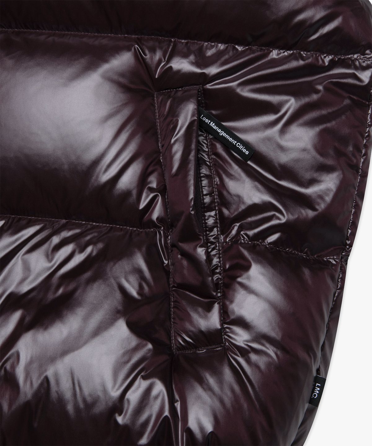 엘엠씨(LMC) OG GLOSSY PUFFER DUCK DOWN VEST burgundy