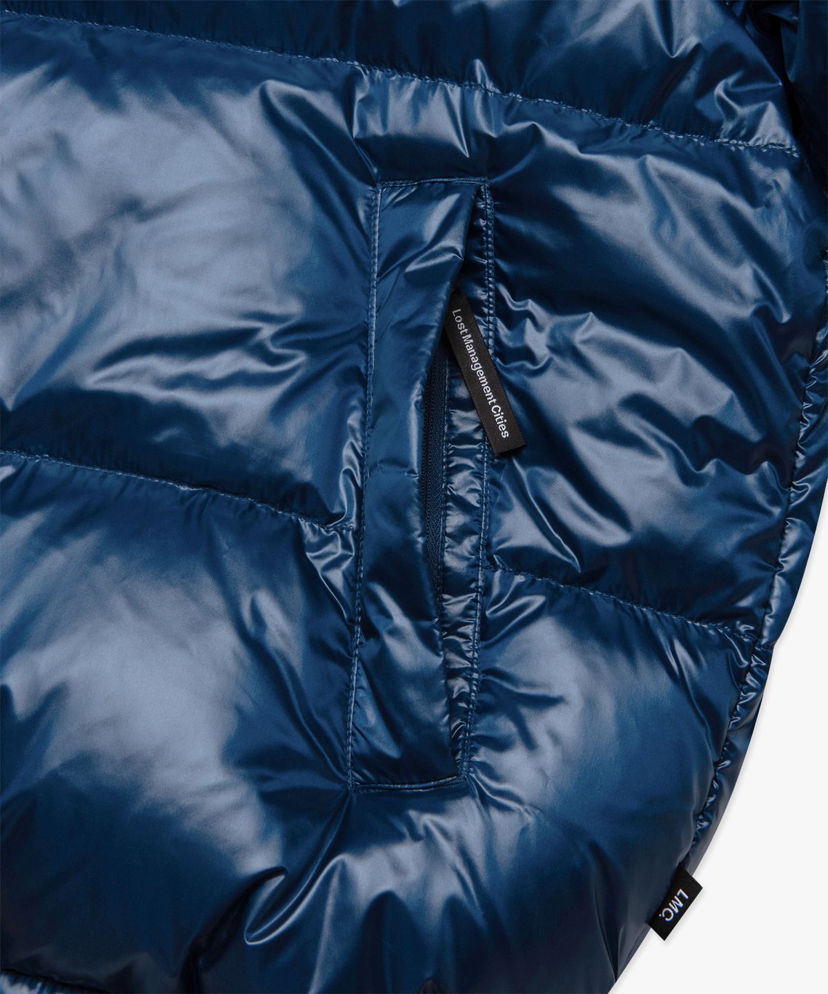 엘엠씨(LMC) OG GLOSSY PUFFER DUCK DOWN PARKA blue