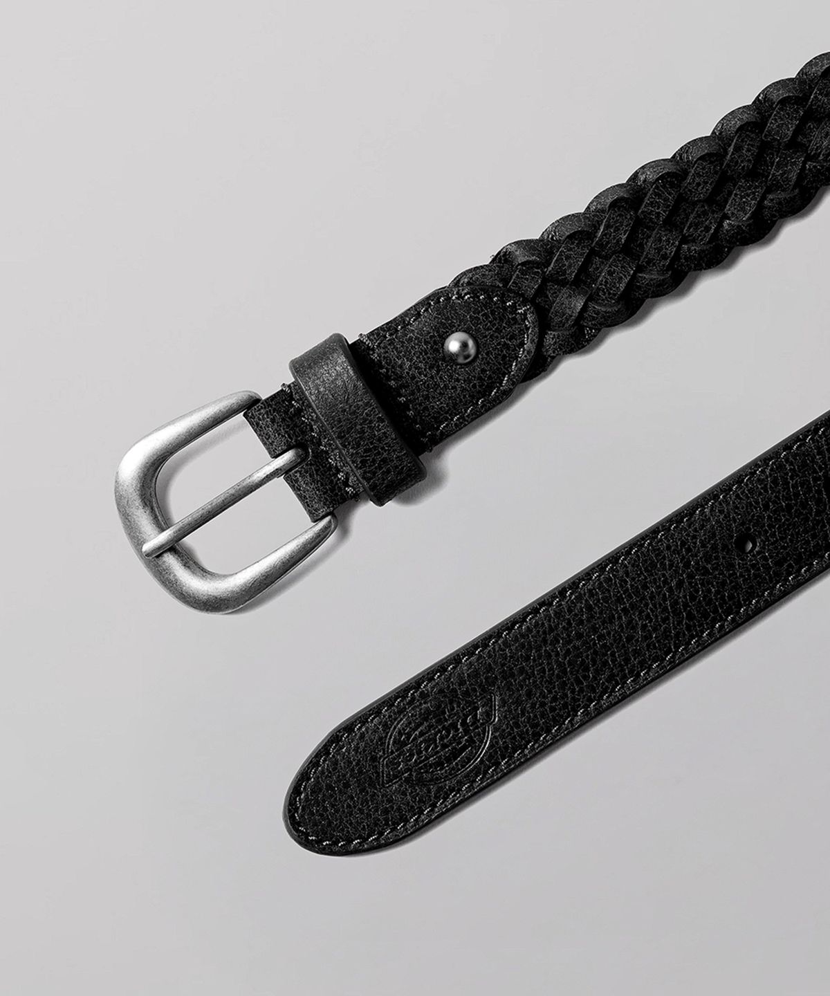 디키즈(DICKIES) 브레이디드 레더 벨트 Black