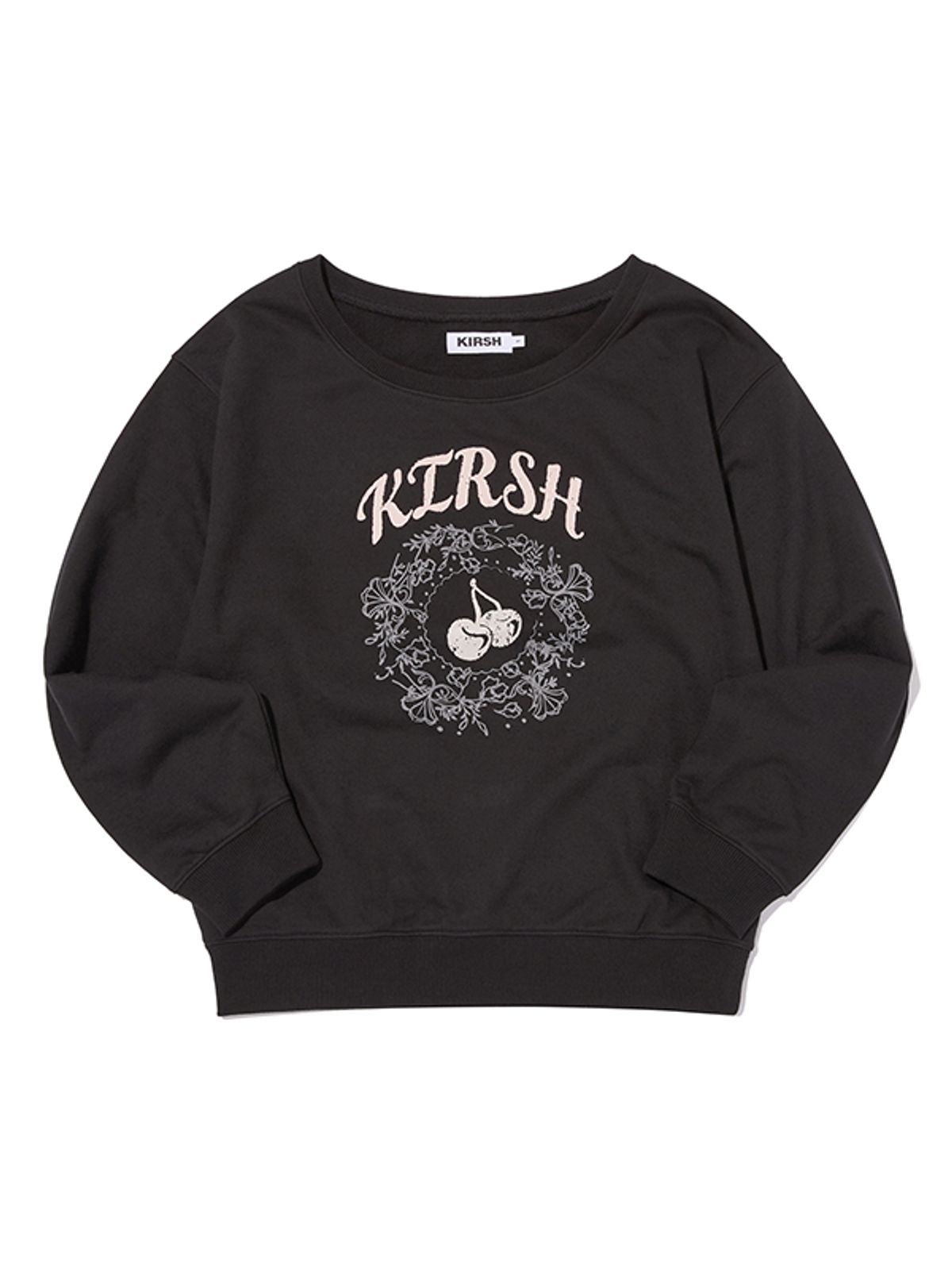 키르시(KIRSH) 빈티지그래픽 오프숄더 스웻셔츠 [블랙]
