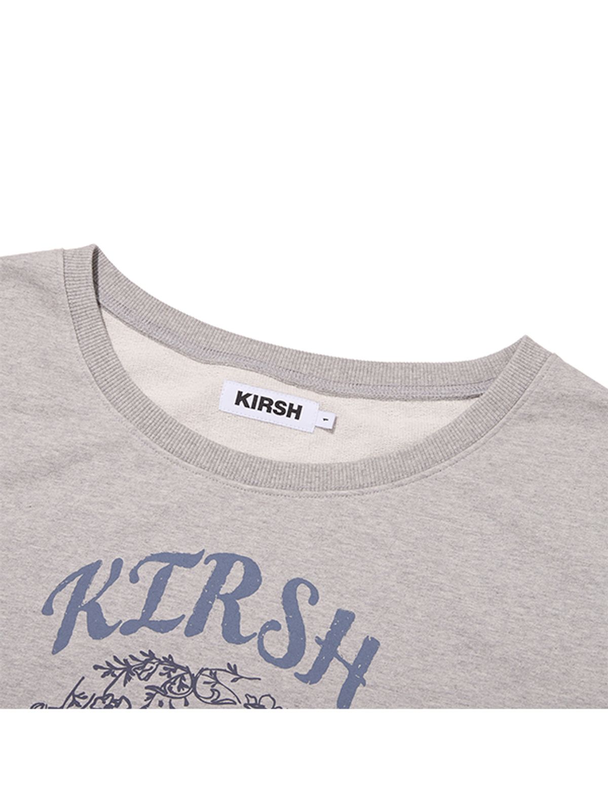 키르시(KIRSH) 빈티지그래픽 오프숄더 스웻셔츠 [멜란지 그레이]