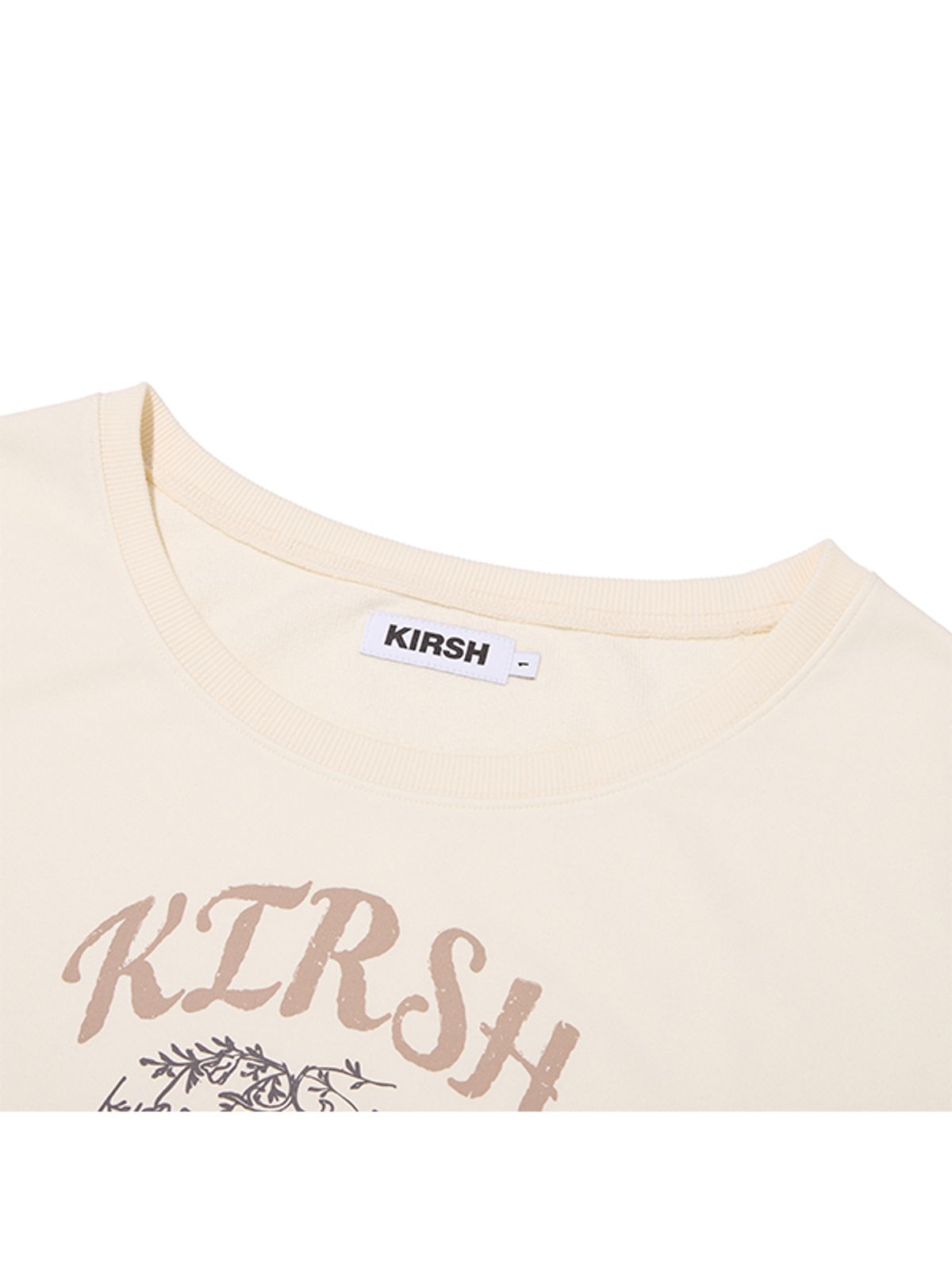 키르시(KIRSH) 빈티지그래픽 오프숄더 스웻셔츠 [아이보리]