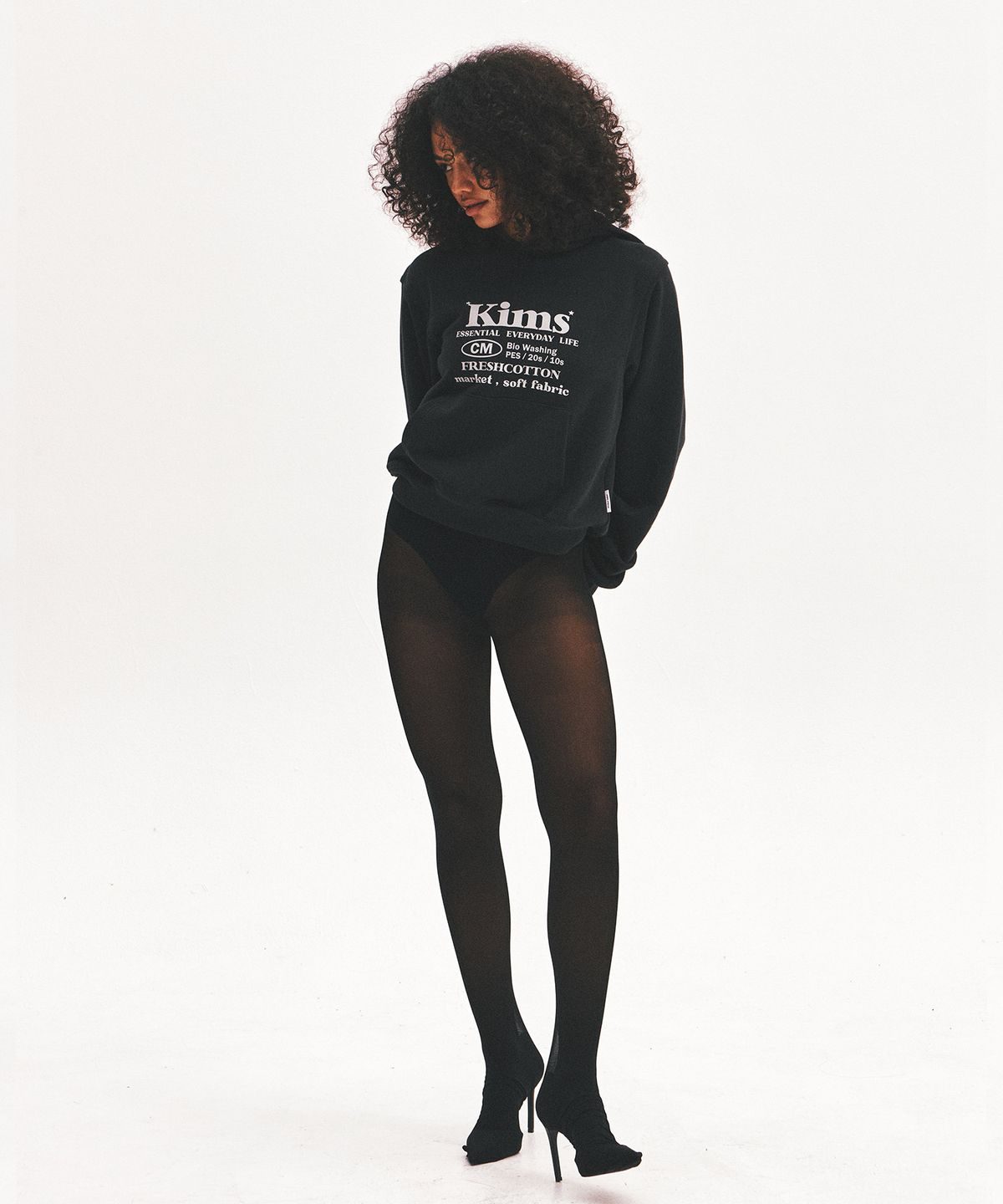 킴스 프레시 코튼 마켓(KIMS FRESH COTTON MARKET) (Unisex) Everyday Bam Logo Hoodie Black