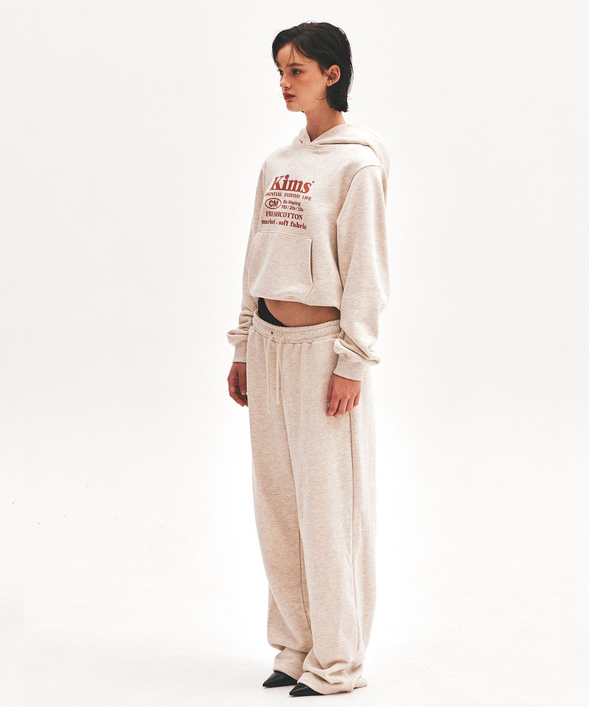 킴스 프레시 코튼 마켓(KIMS FRESH COTTON MARKET) (Unisex) Everyday Bam Logo Hoodie Oatmeal