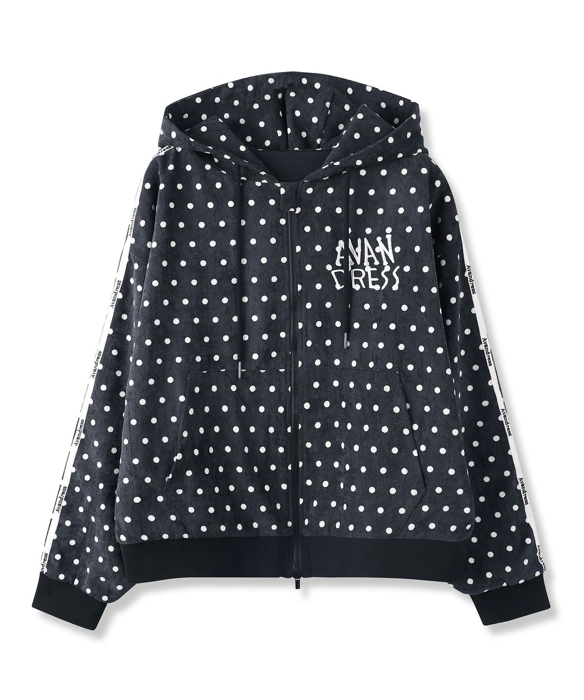 어반드레스(AVANDRESS) Polka Play Dot Hoody Zip-up BLACK
