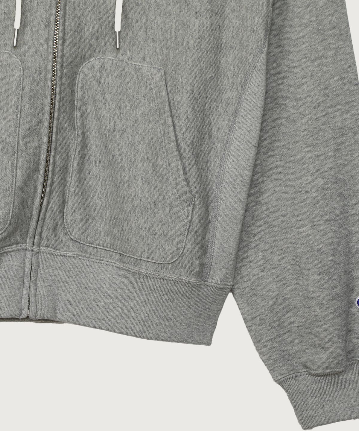 챔피온(CHAMPION) 여성 리버스위브 스몰 로고 루즈핏 후드 집업 Oxford Grey