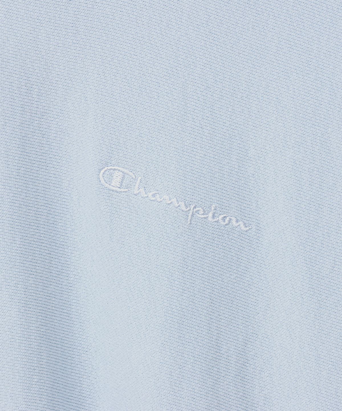 챔피온(CHAMPION) 여성 리버스위브 스몰 로고 루즈핏 후드 티셔츠 Light Blue