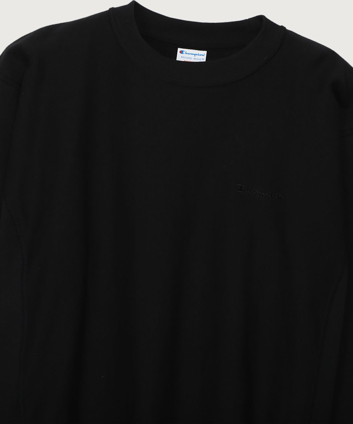 챔피온(CHAMPION) 여성 리버스위브 루즈핏 크루넥 스웨트셔츠 Off Black