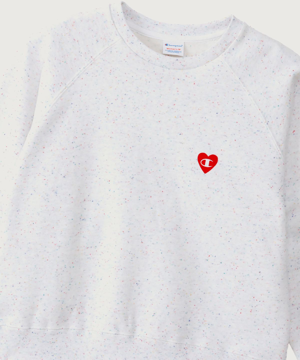 챔피온(CHAMPION) 여성 하트 로고 루즈핏 스웨트셔츠 White