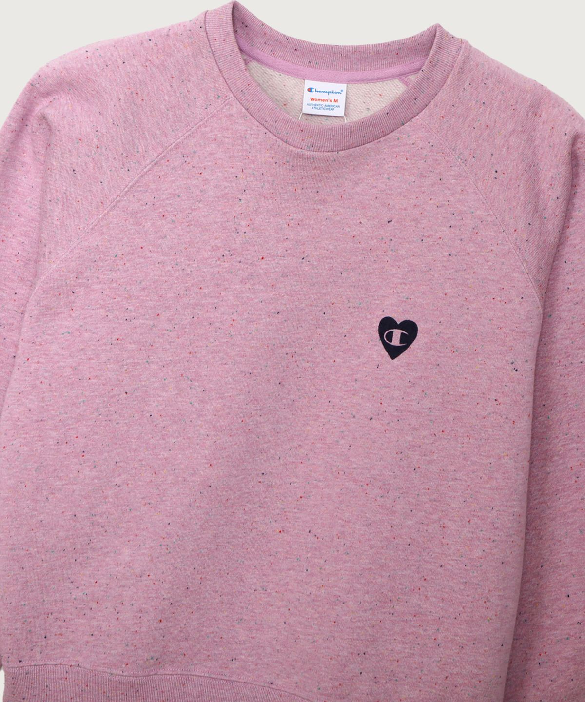 챔피온(CHAMPION) 여성 하트 로고 루즈핏 스웨트셔츠 Purplish Pink