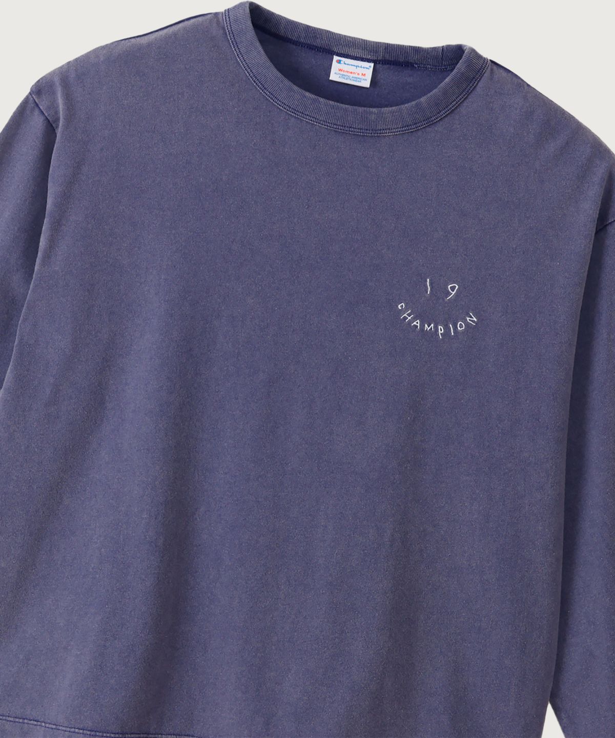 챔피온(CHAMPION) 여성 아치 로고 루즈핏 워싱 롱슬리브 Navy