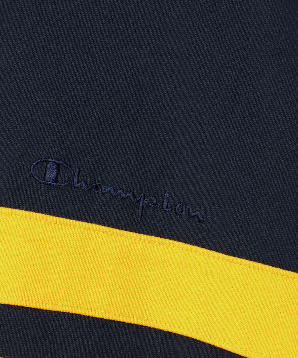 챔피온(CHAMPION) 하프 스냅 오버핏 조그택 롱슬리브 티셔츠 Navy