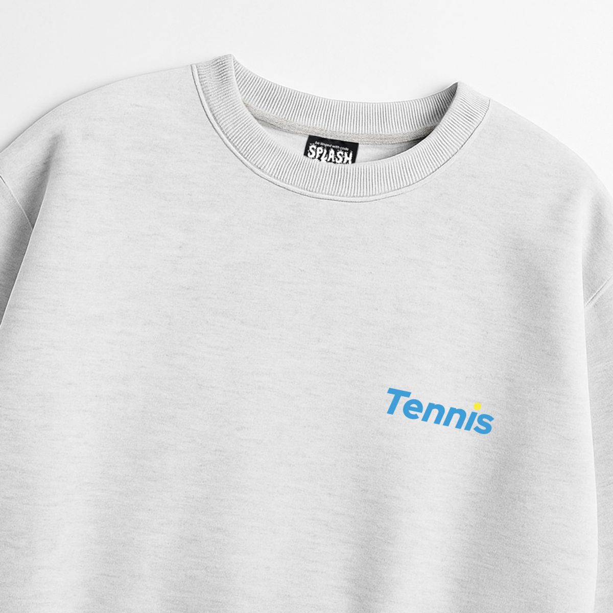 스플래시코드(SPLASHCODE) 헤비 크루넥 맨투맨 멜란지화이트 - 테니스 클럽 블루(Tennis Club Blue)
