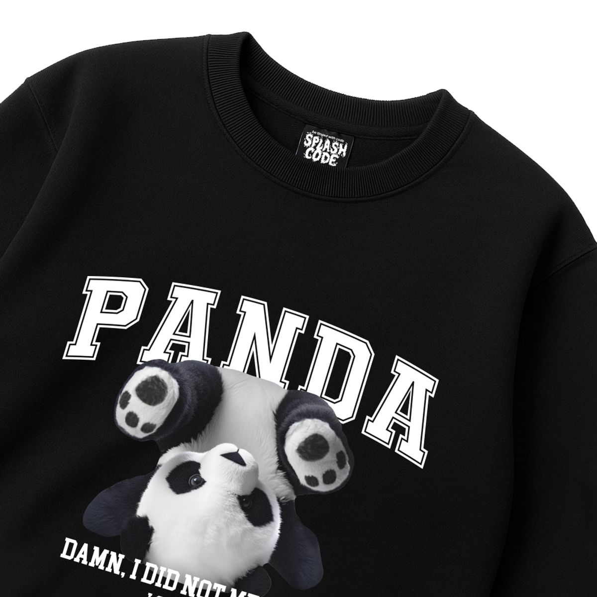 스플래시코드(SPLASHCODE) 헤비 크루넥 맨투맨 블랙 - 팬더(Panda)