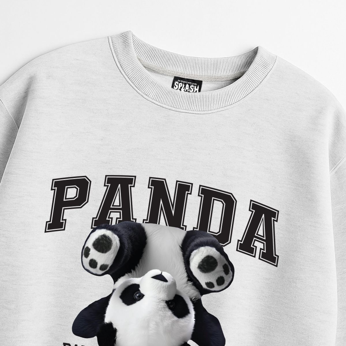 스플래시코드(SPLASHCODE) 헤비 크루넥 맨투맨 멜란지화이트 - 팬더(Panda)