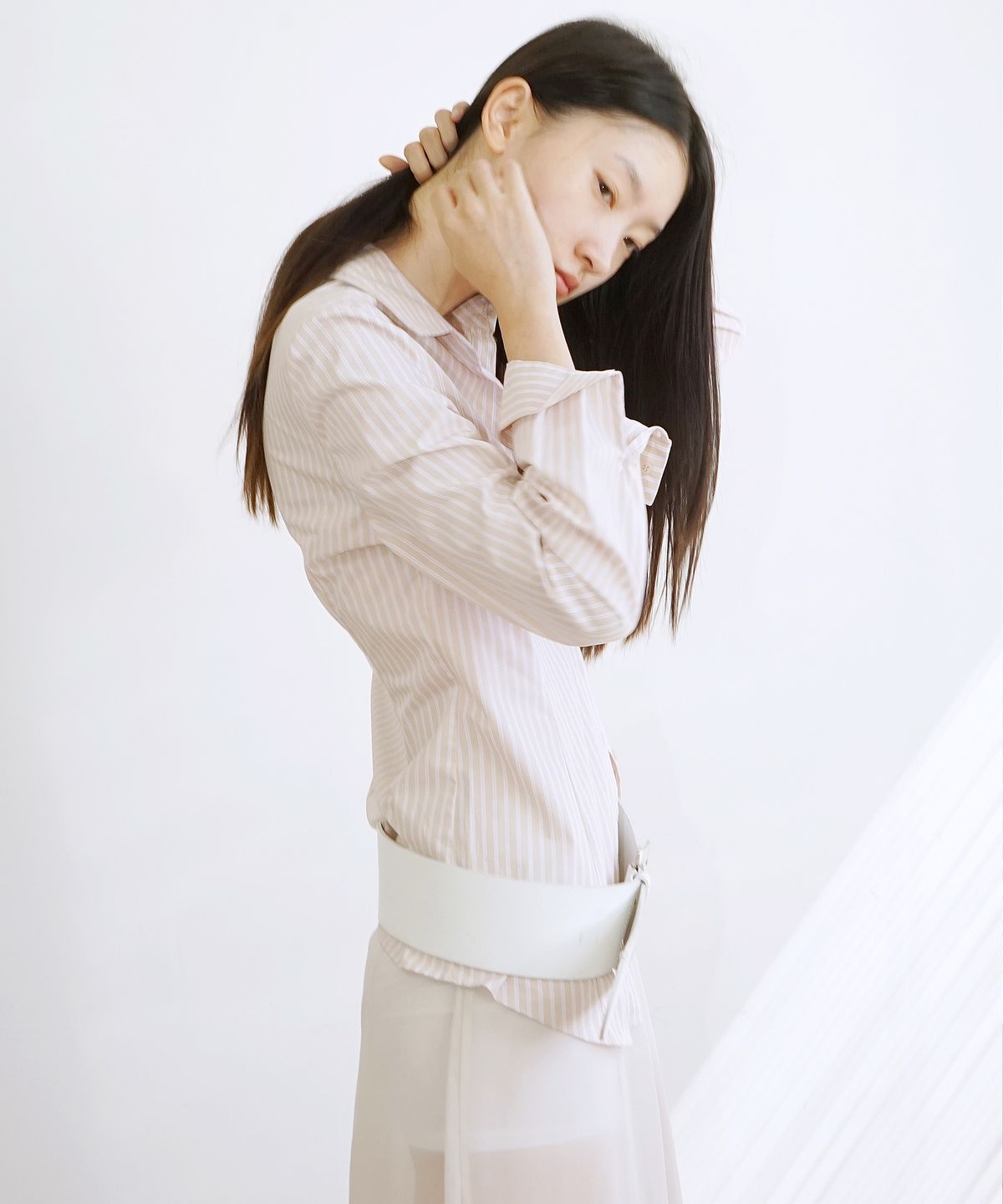 프로보(PROVO) 소프트 스트라이프 셔츠 / 베이지