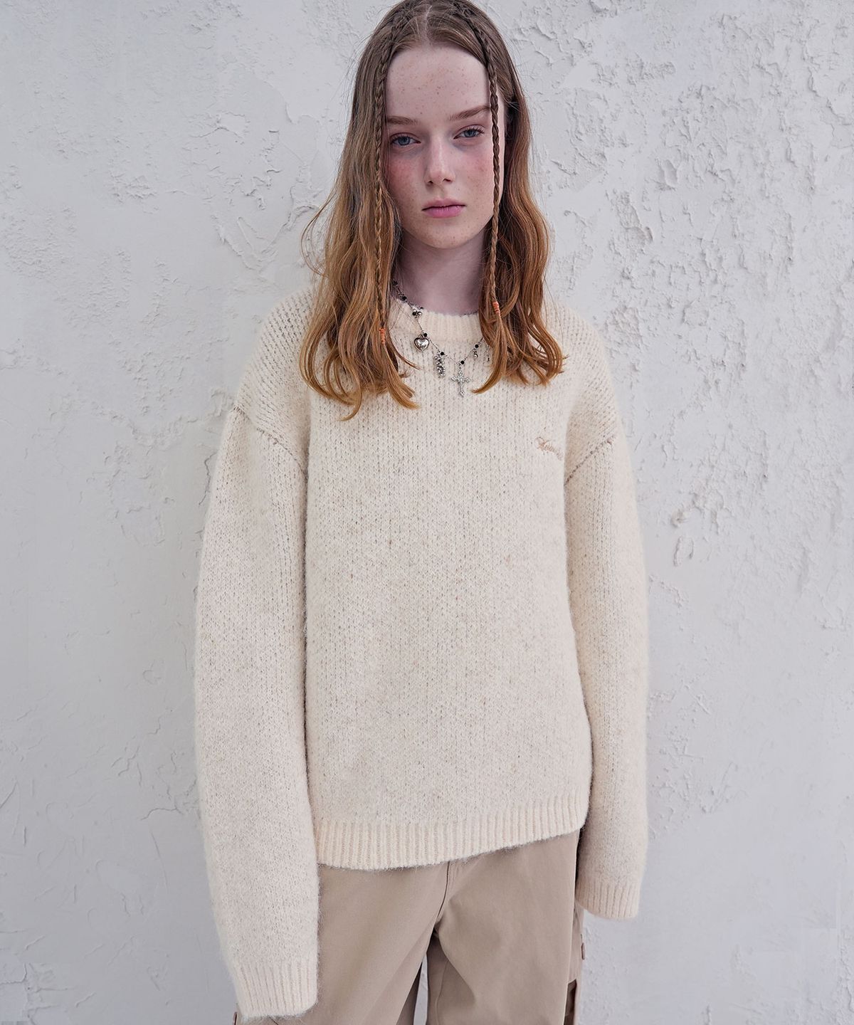 어반드레스(AVANDRESS) Heather Brush Round Knit_4Colors