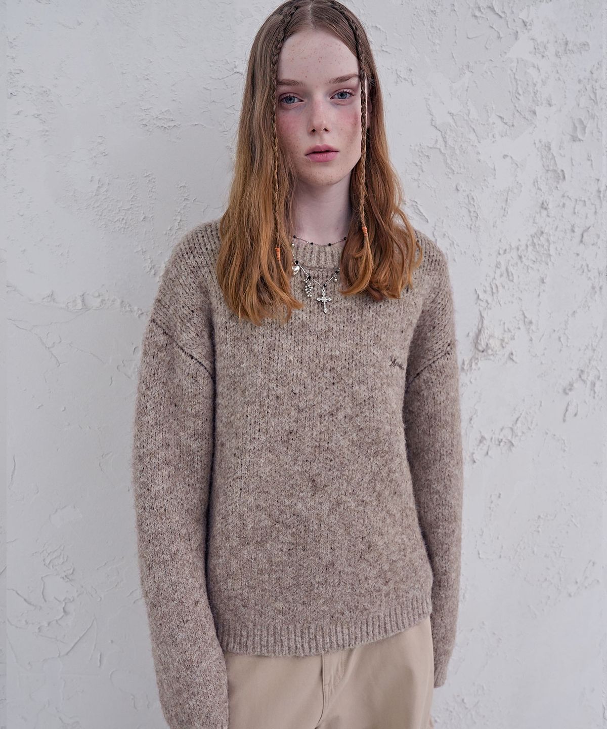 어반드레스(AVANDRESS) Heather Brush Round Knit_4Colors