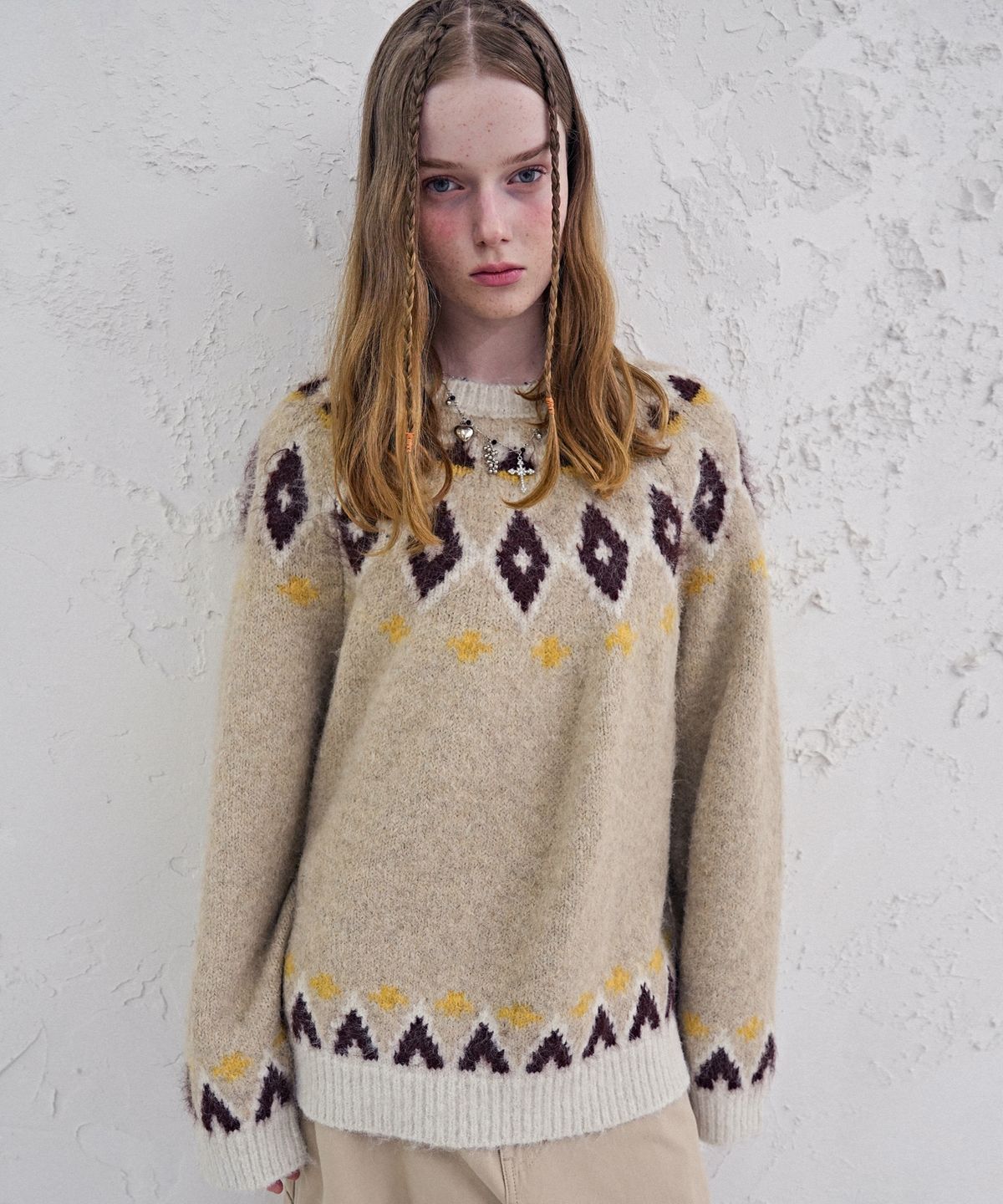 어반드레스(AVANDRESS) Alpine Fair-isle Knit_3Colors