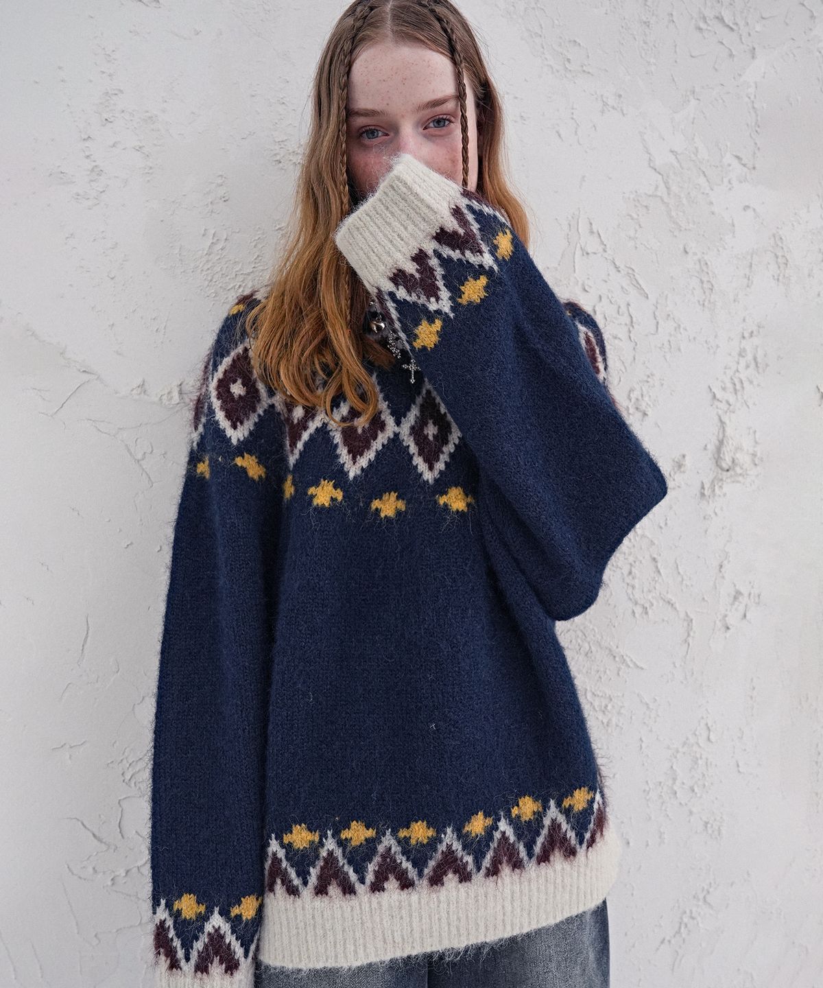 어반드레스(AVANDRESS) Alpine Fair-isle Knit_3Colors