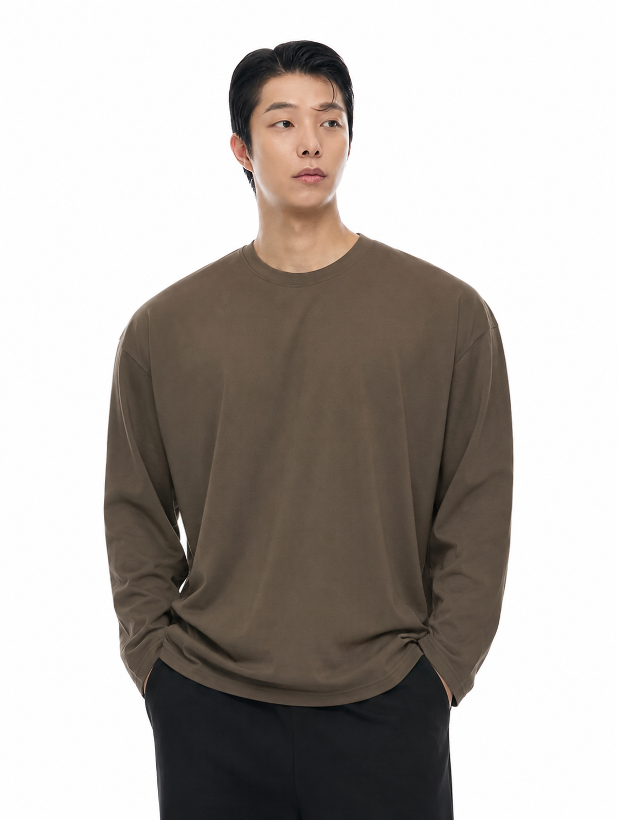 바이젝(BYSEC) 더블코튼 무지 오버핏 긴팔 티셔츠_7Color