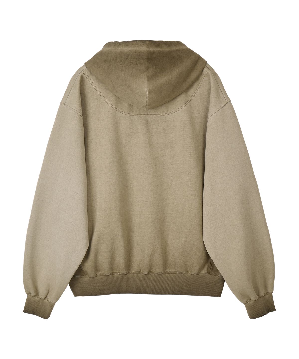 노앙(NOHANT) MINIMAL WASHED HOODIE ZIP-UP BROWN