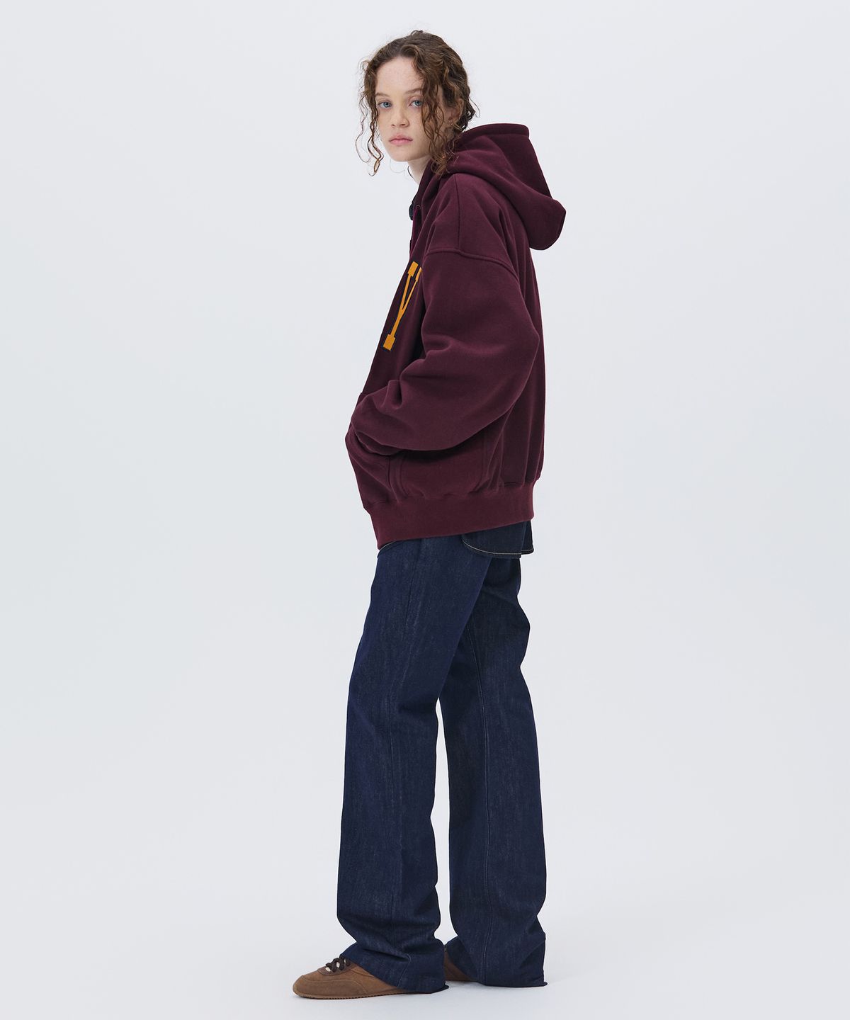 노앙(NOHANT) LONELY/LOVELY FLUFF HOODIE ZIP-UP BURGUNDY