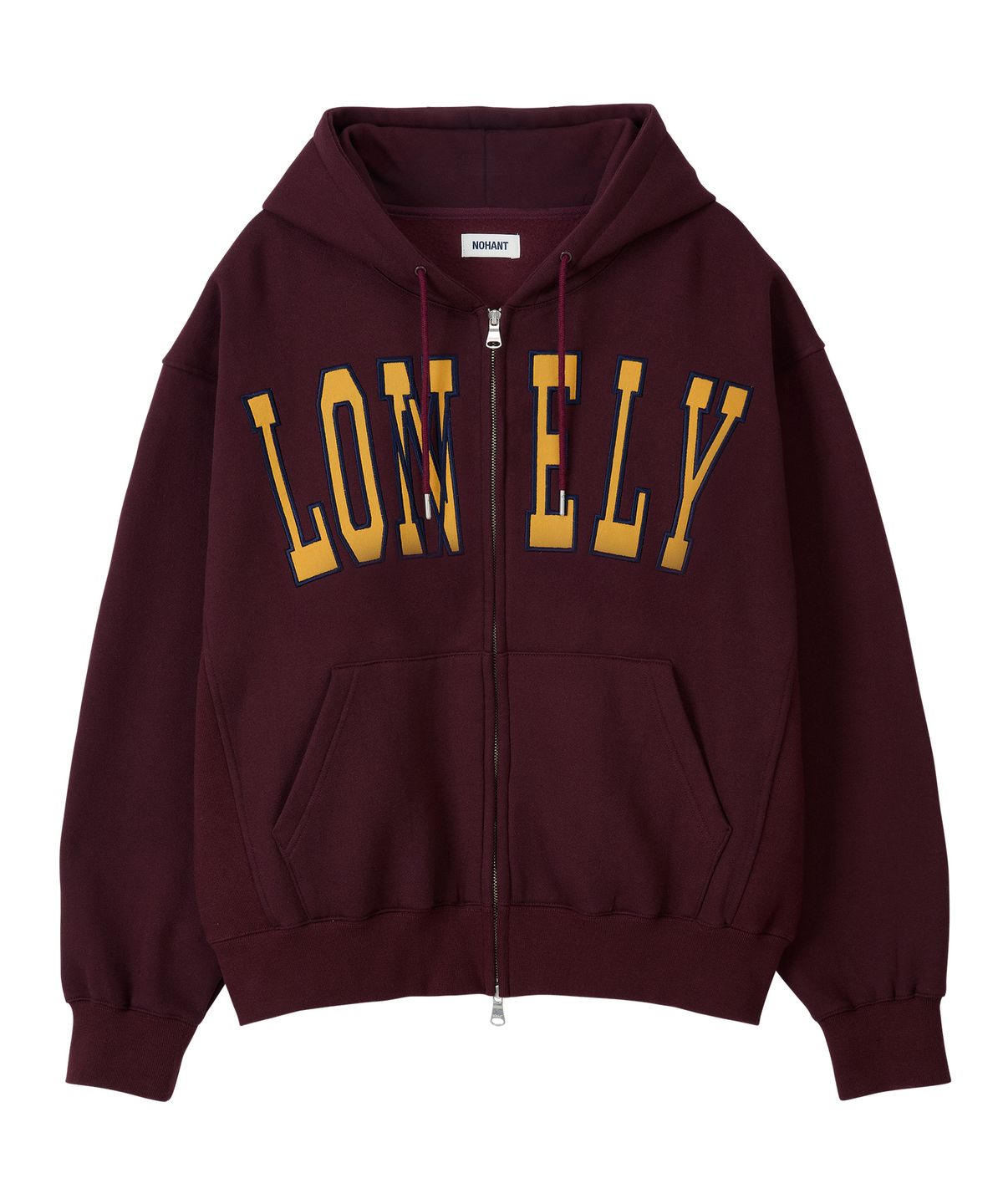 노앙(NOHANT) LONELY/LOVELY FLUFF HOODIE ZIP-UP BURGUNDY