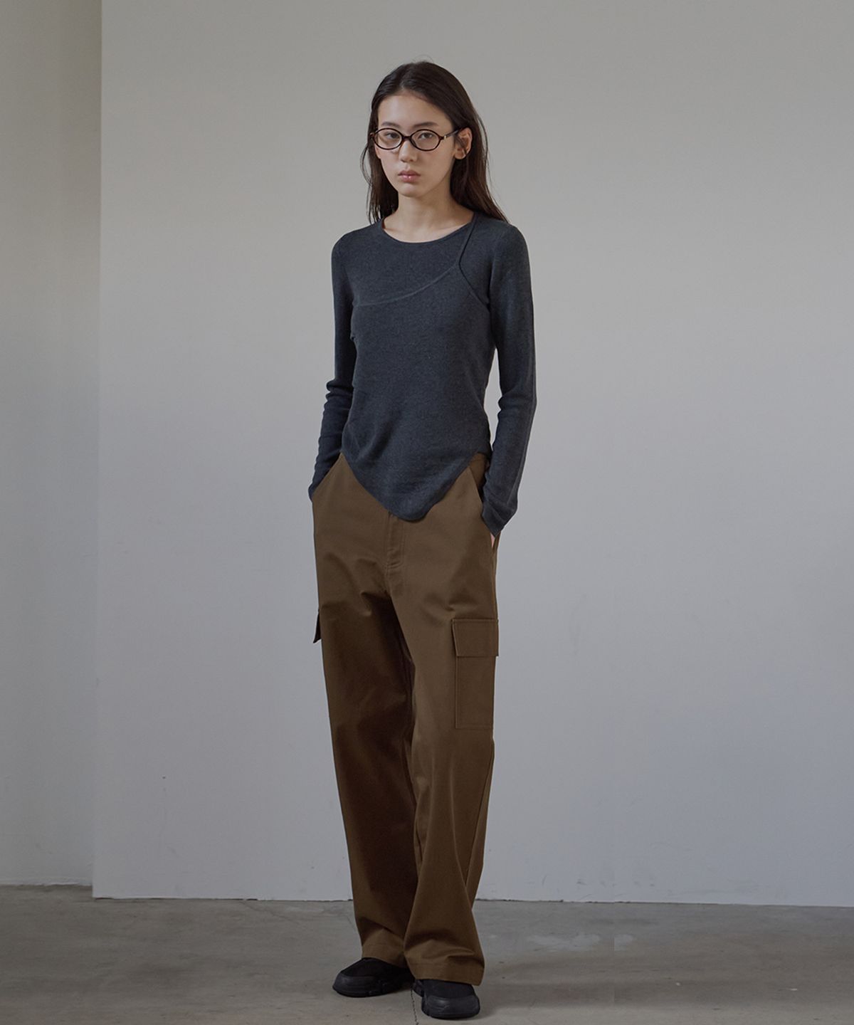 벗튼(BUT'TON) Cargo Pocket Wide Pants (Khaki Brown)
