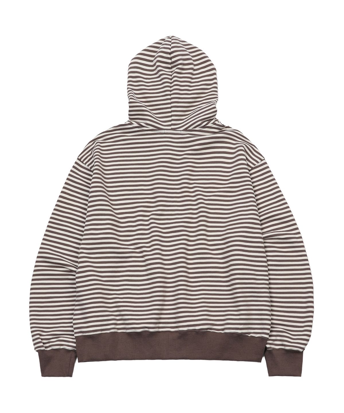 에스이에스티(S'EST) Stripe Logo Hoodie Zip Up Brown
