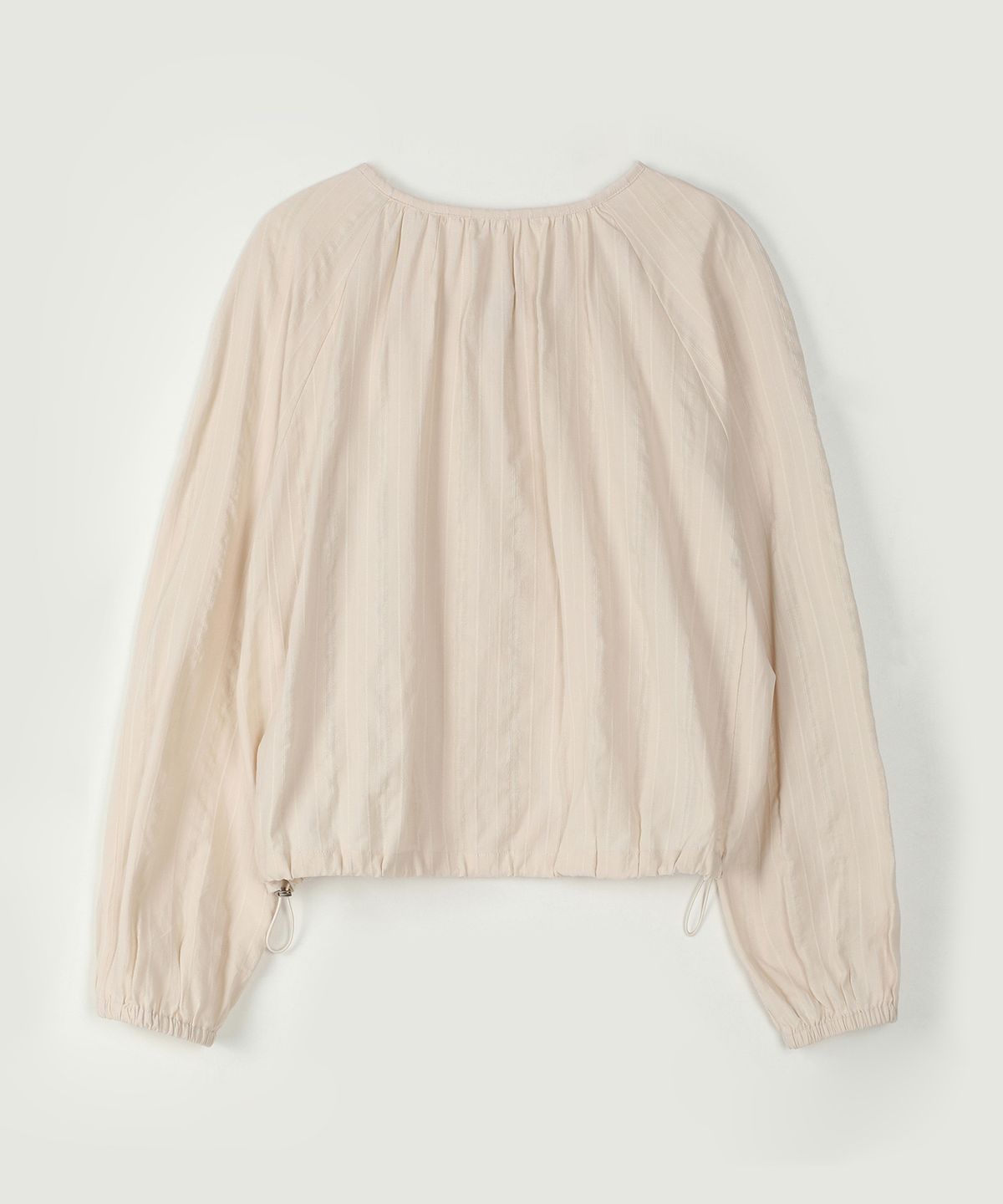 아위(AHWE) DRAWSTRING SHIRRING BLOUSE_L BEIGE