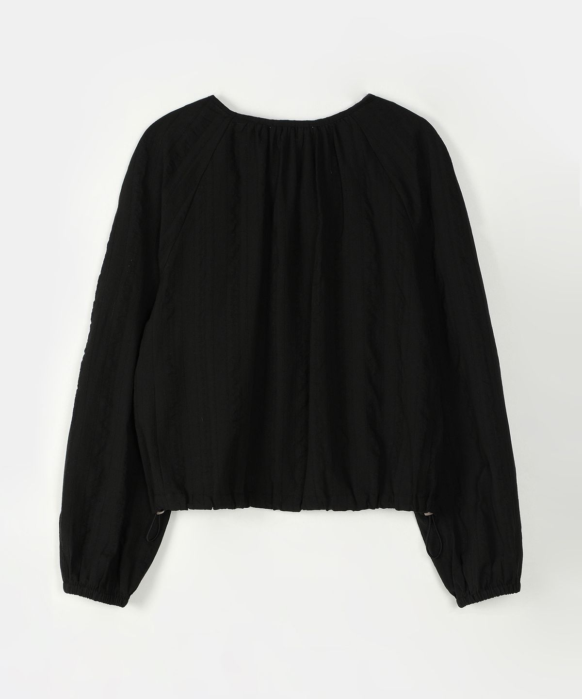 아위(AHWE) DRAWSTRING SHIRRING BLOUSE_BLACK