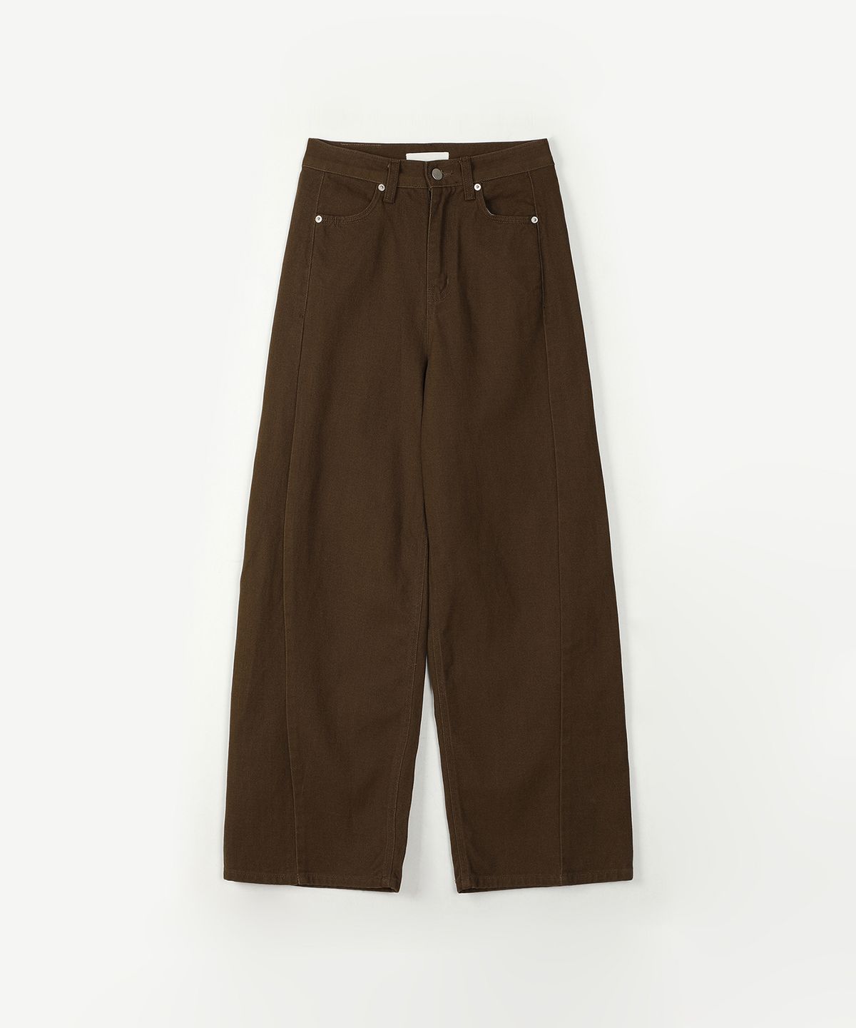 아위(AHWE) CURVED DENIM PANTS_BROWN