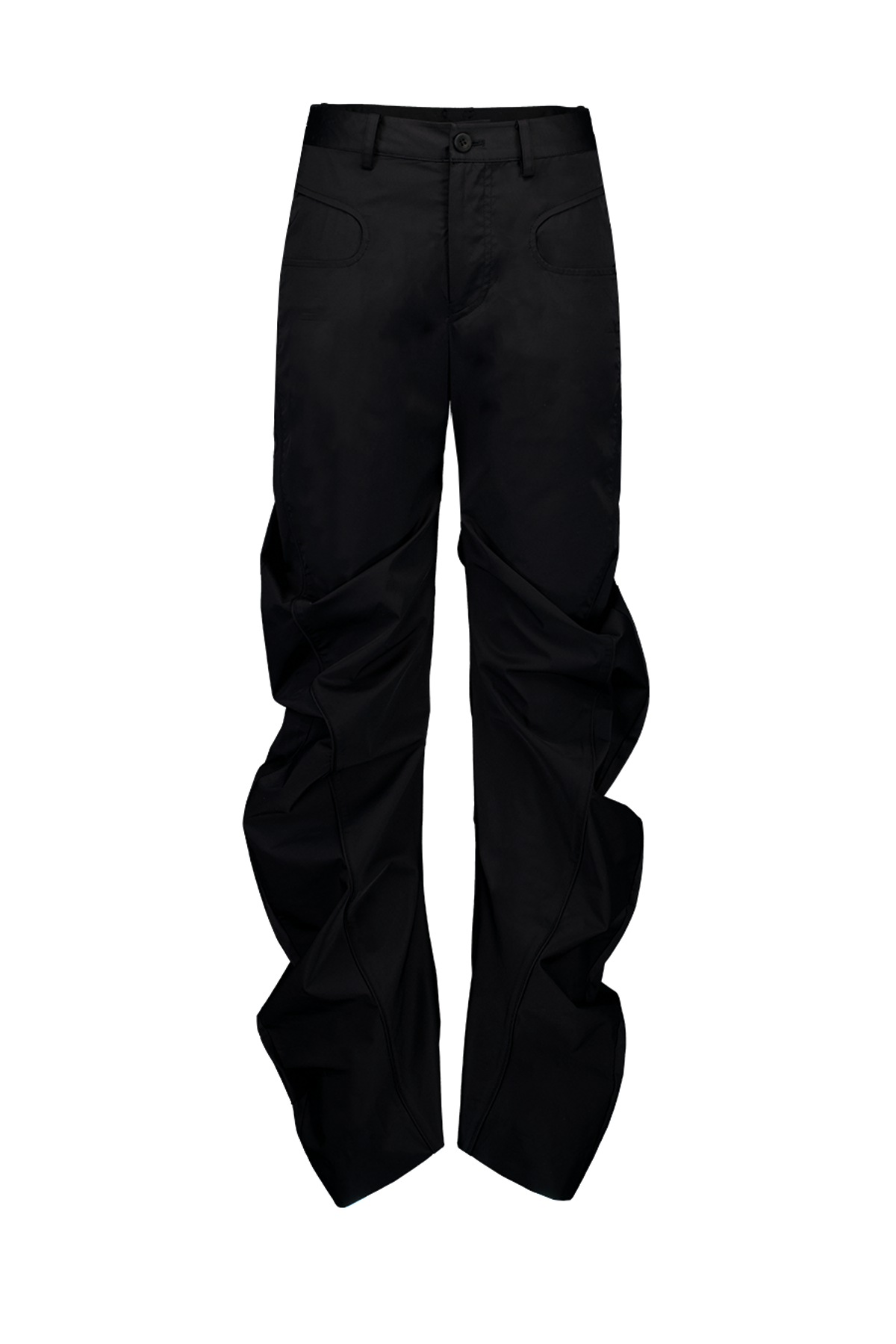 백시(BEKSI) PIPING DRAPE PANTS, BLACK