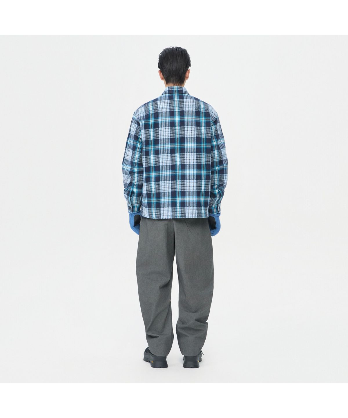 커스텀멜로우(CUSTOMELLOW) Blue Check Zip Up Outer Shirt CWSAW25303BUX
