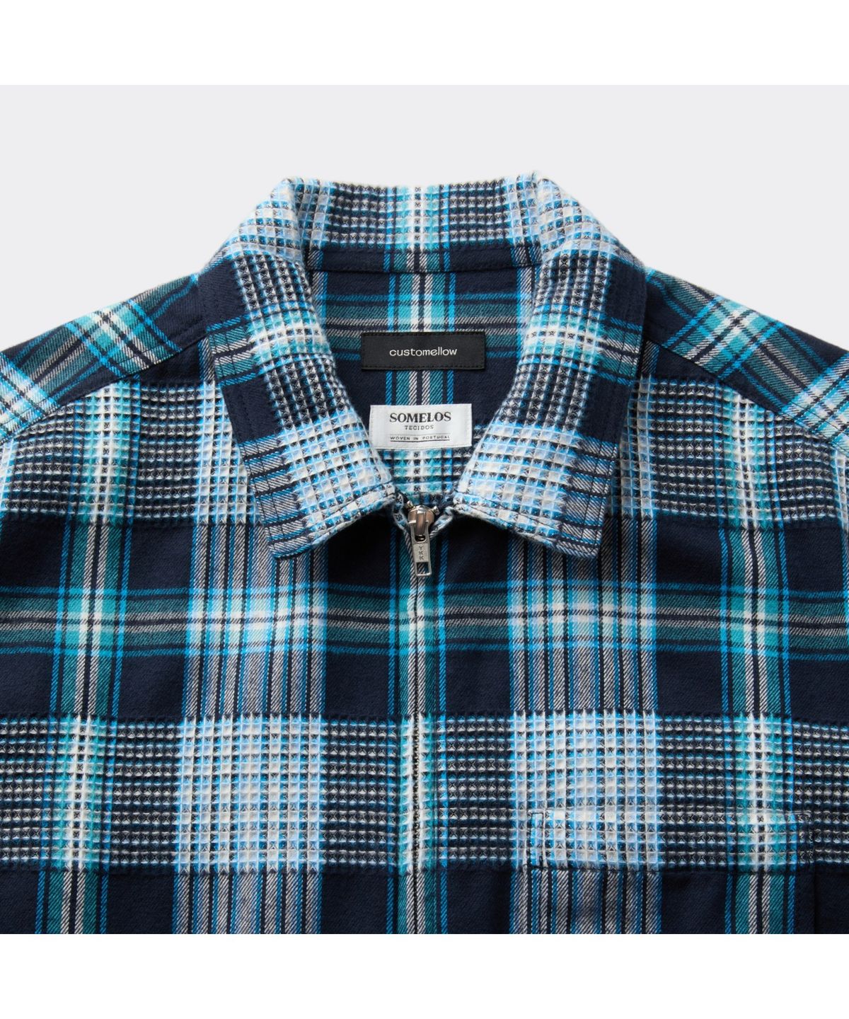 커스텀멜로우(CUSTOMELLOW) Blue Check Zip Up Outer Shirt CWSAW25303BUX