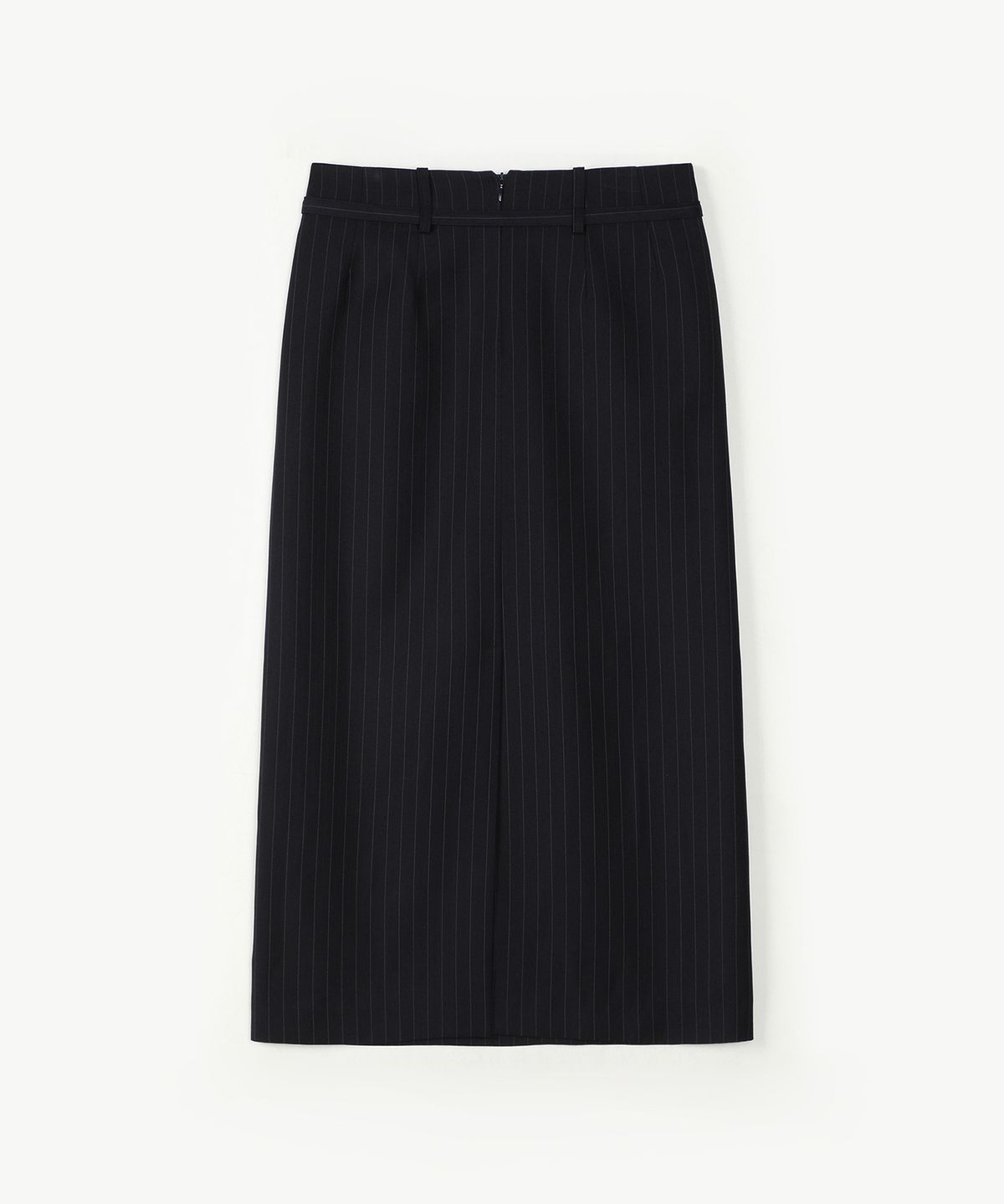 아위(AHWE) STRIPE H-LINE SKIRT_NAVY