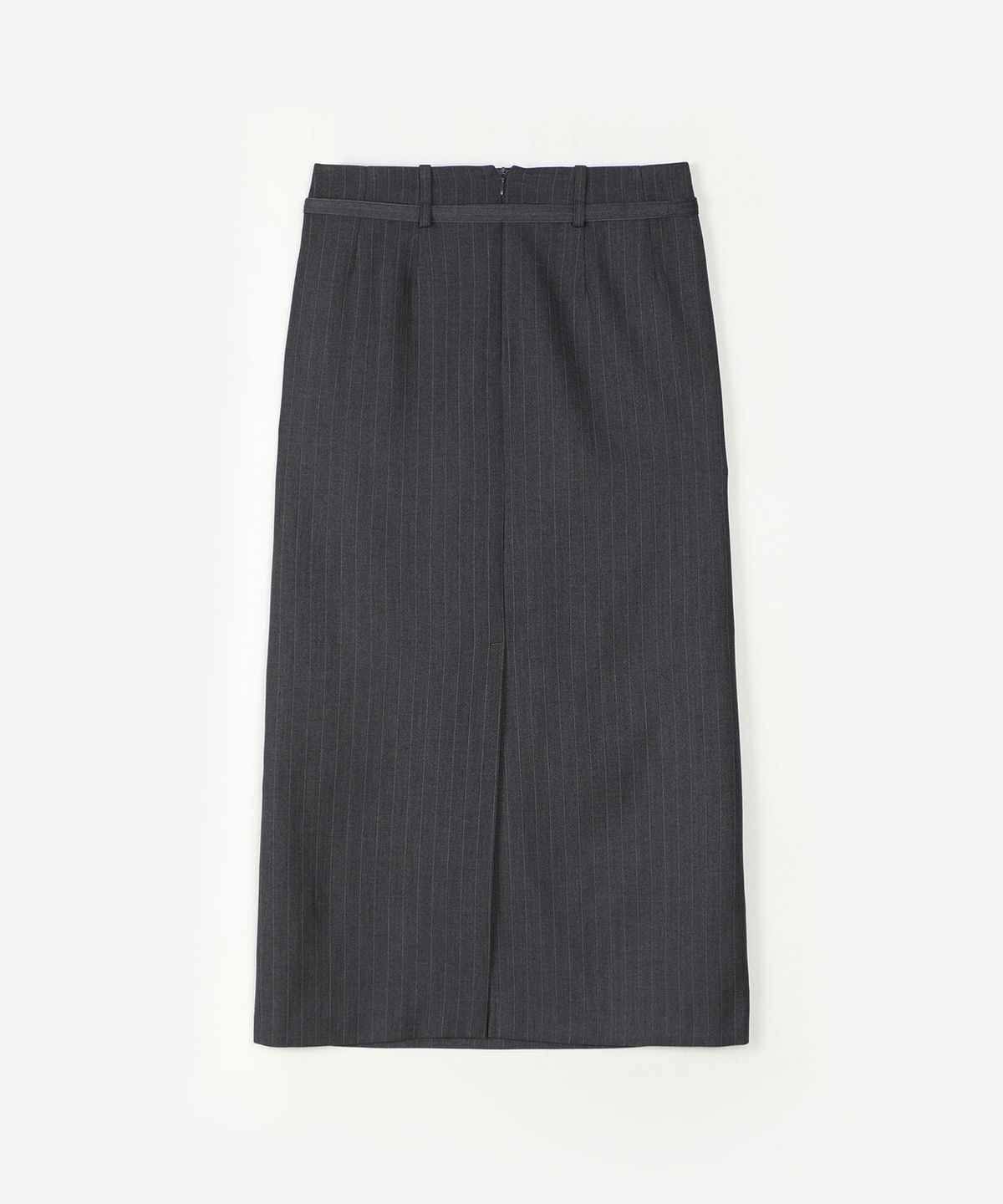 아위(AHWE) STRIPE H-LINE SKIRT_CHARCOAL