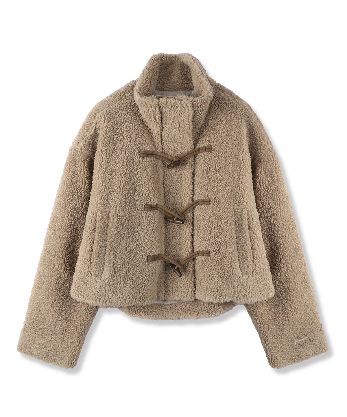 어반드레스(AVANDRESS) Fuzzy Cropped Duffle Jacket BROWN