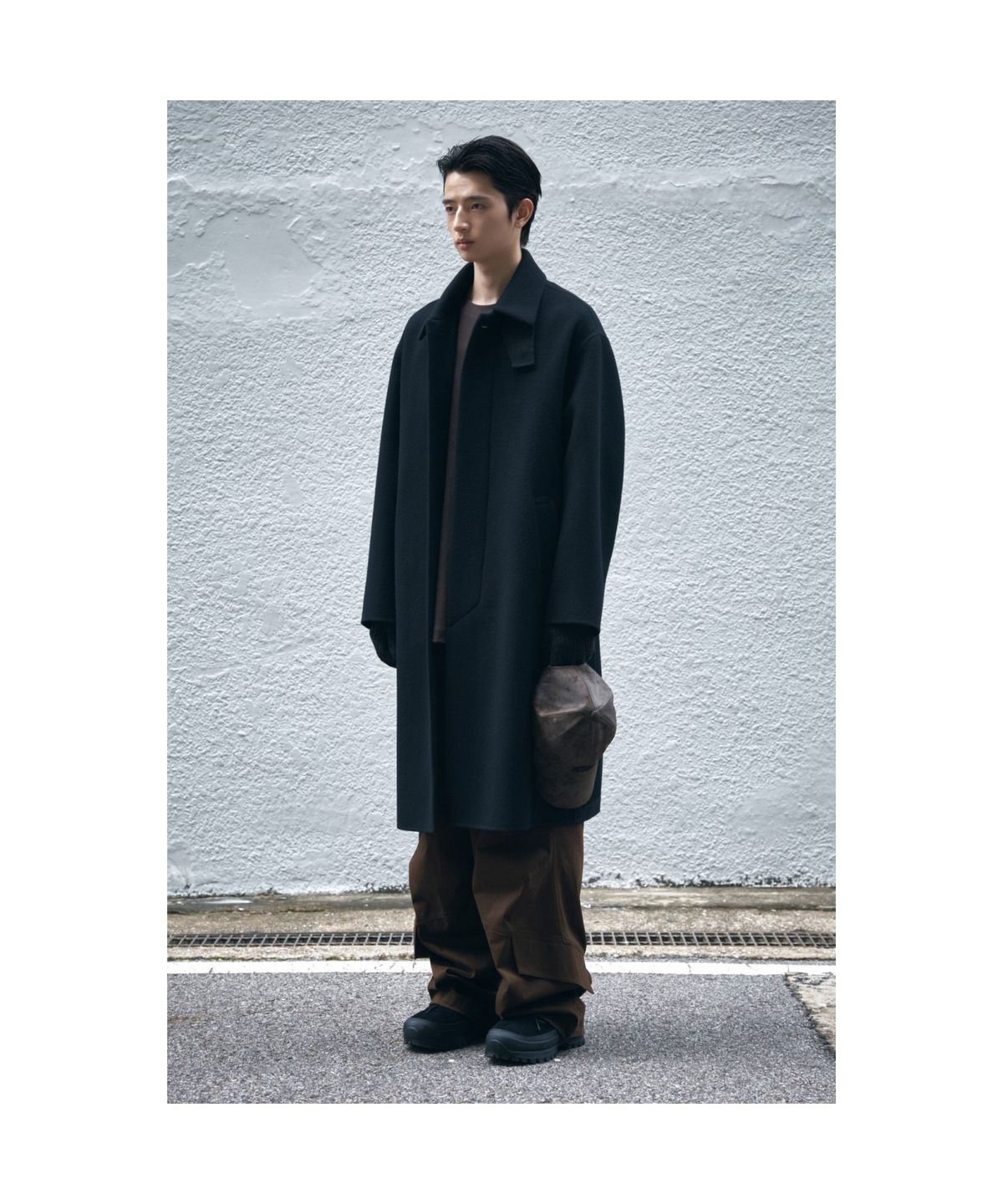 커스텀멜로우(CUSTOMELLOW) Black Wool Mac Coat CQCAW25711BKX