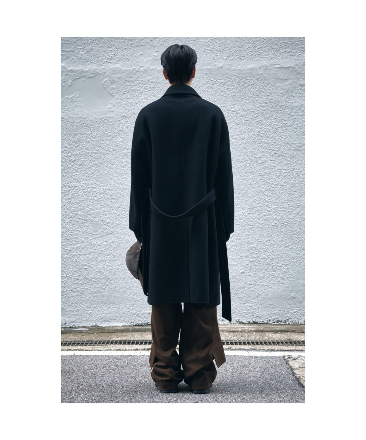 커스텀멜로우(CUSTOMELLOW) Black Wool Mac Coat CQCAW25711BKX