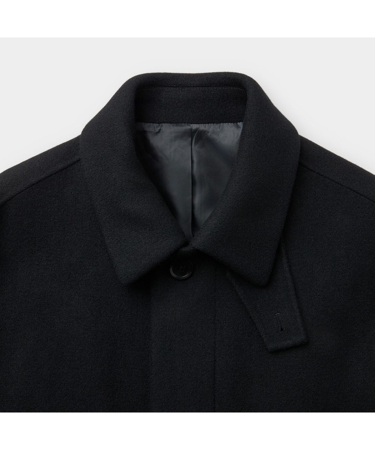 커스텀멜로우(CUSTOMELLOW) Black Wool Mac Coat CQCAW25711BKX