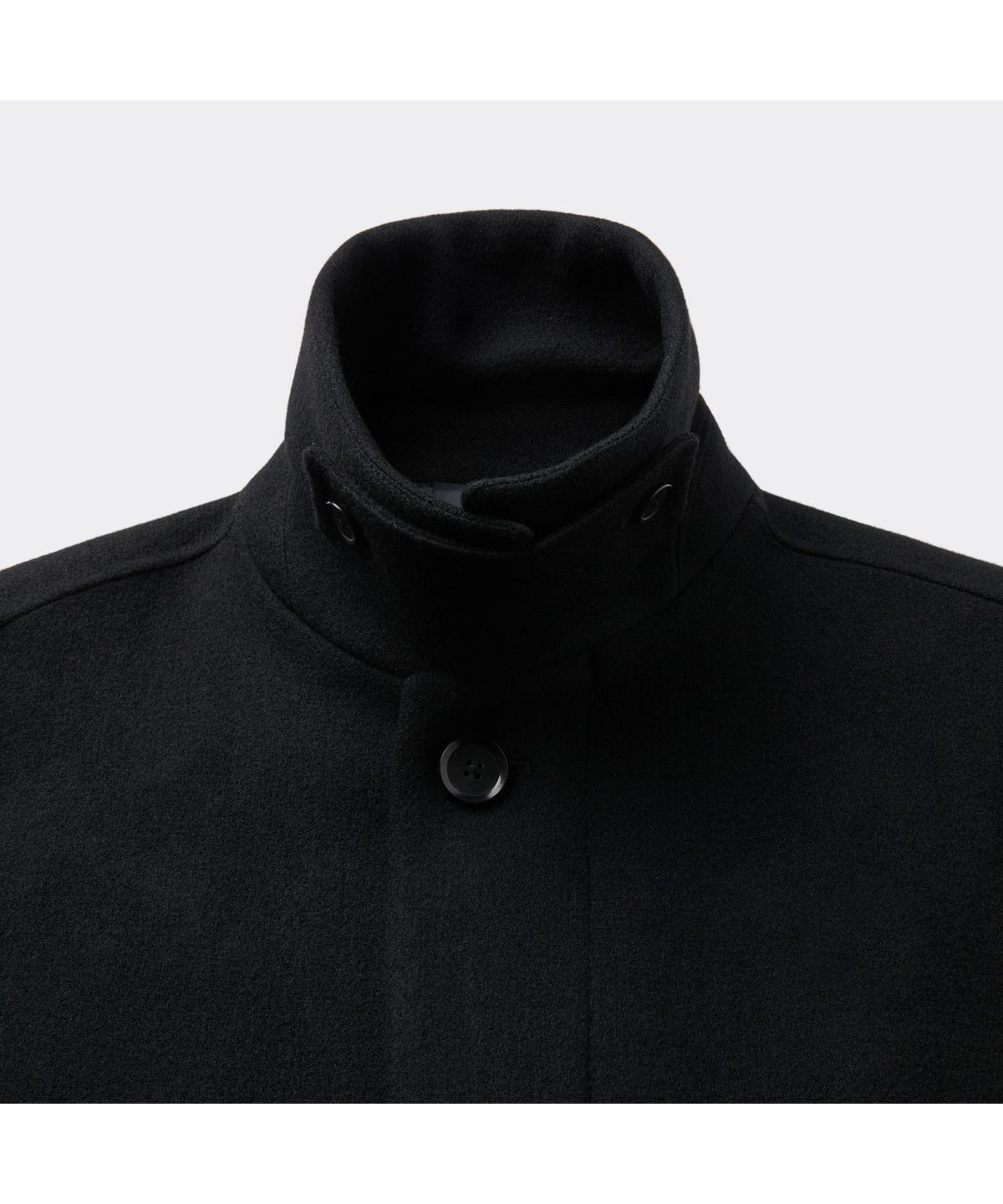 커스텀멜로우(CUSTOMELLOW) Black Wool Mac Coat CQCAW25711BKX