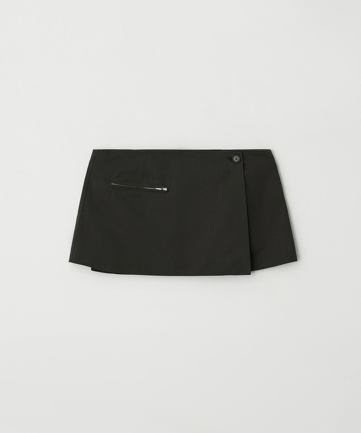 벗튼(BUT'TON) Wrap Layered Skirt (Charcoal Brown)