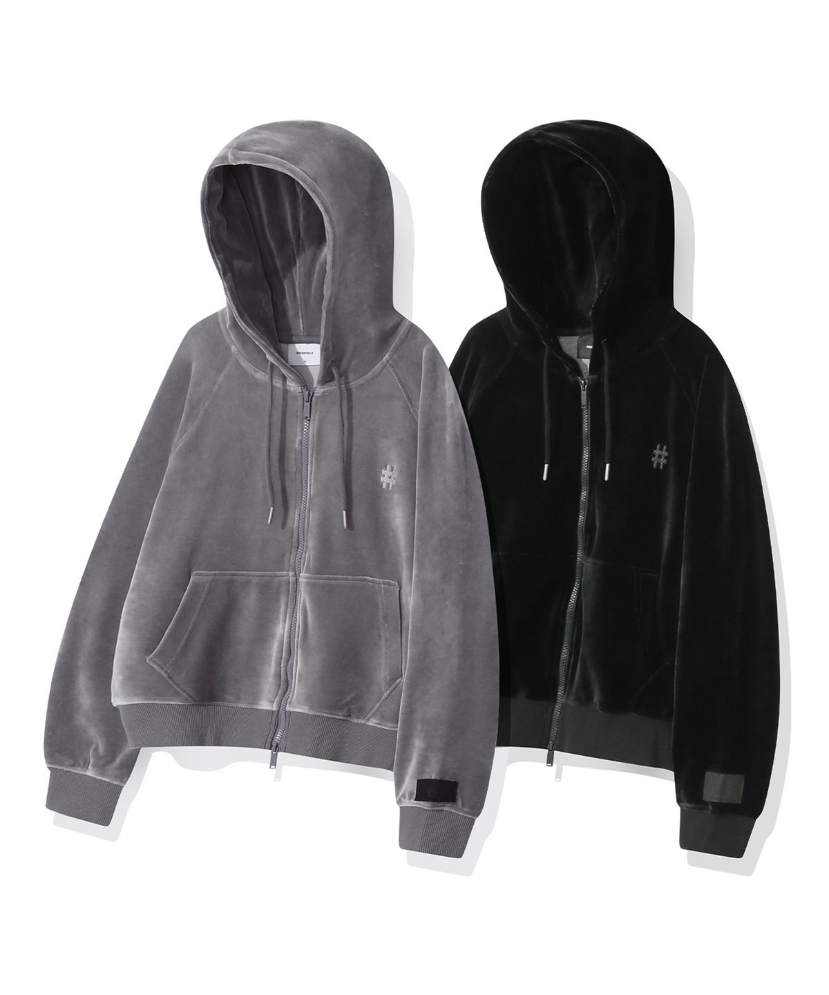 빈트릴(BEENTRILL) 우먼즈 벨로아 래글런 후드집업(블랙)