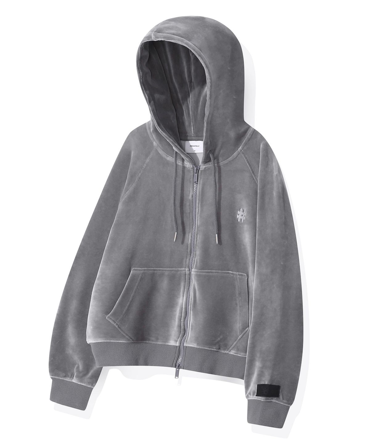 빈트릴(BEENTRILL) 우먼즈 벨로아 래글런 후드집업(그레이)
