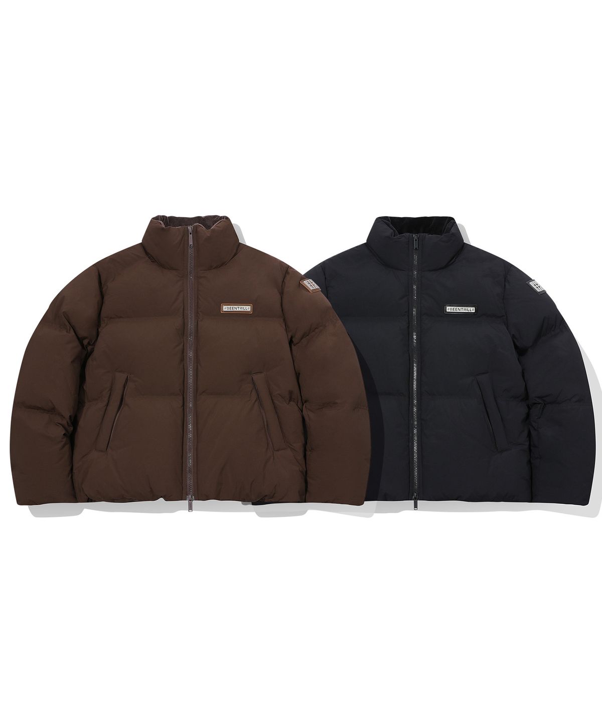 빈트릴(BEENTRILL) 우먼즈 와펜 하이넥 숏패딩(초콜릿)