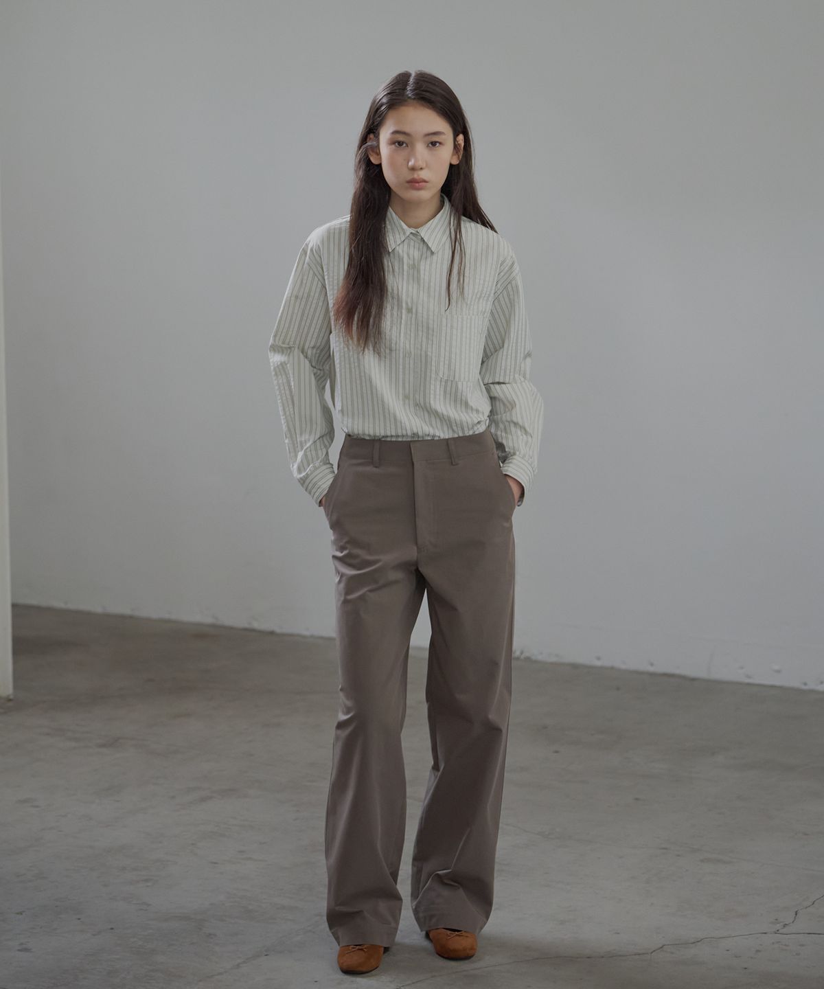 벗튼(BUT'TON) Standard Fit Pants (Brown)